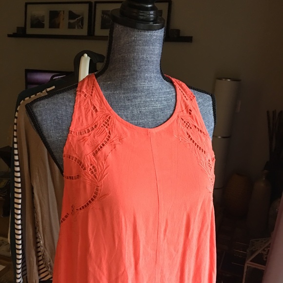 ASTR THE LABEL-CORAL PINK LACE-UP MIDI DRESS - Picture 7 of 8